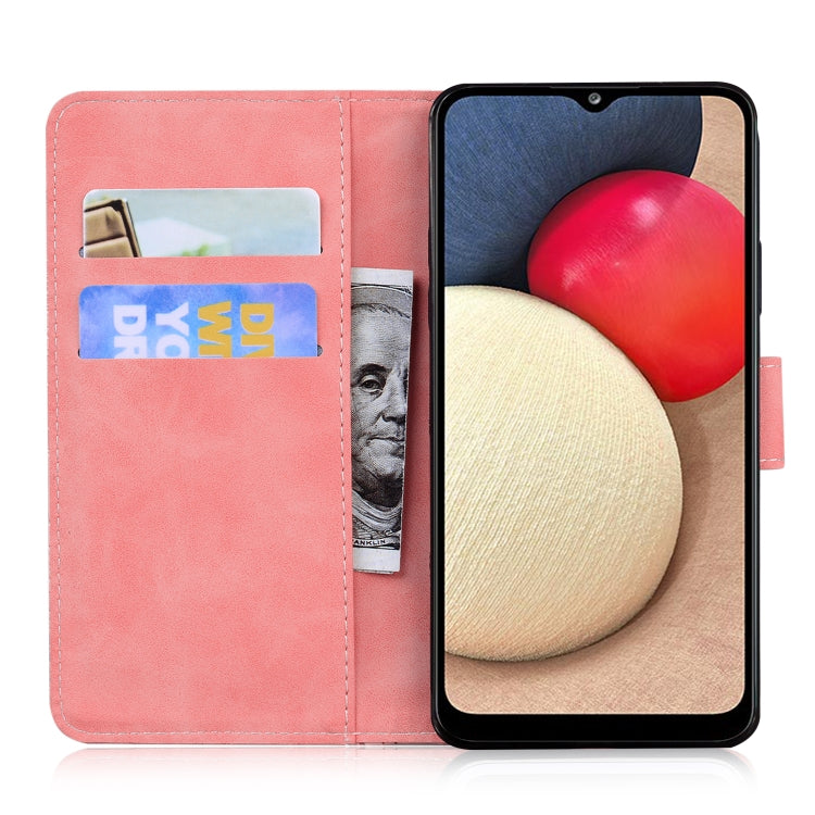 For Samsung Galaxy A02s 164.2mm Skin Feel Pure Color Flip Leather Phone Case
