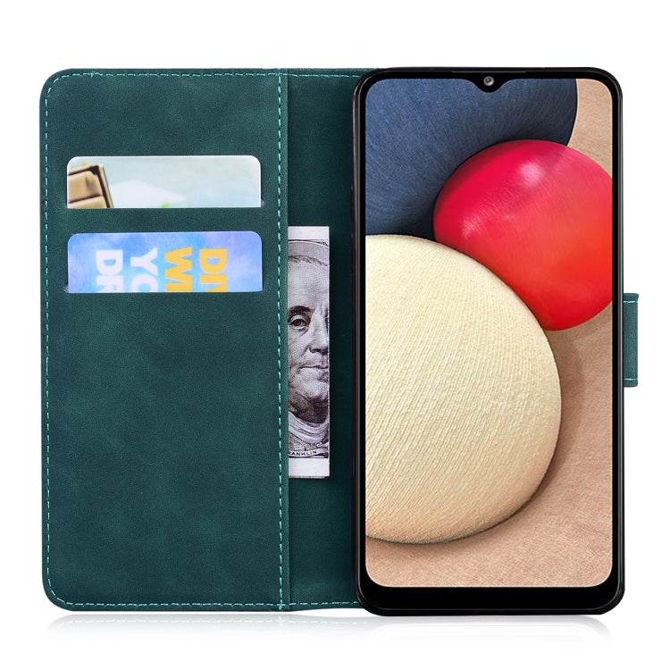 For Samsung Galaxy A02s 164.2mm Skin Feel Pure Color Flip Leather Phone Case