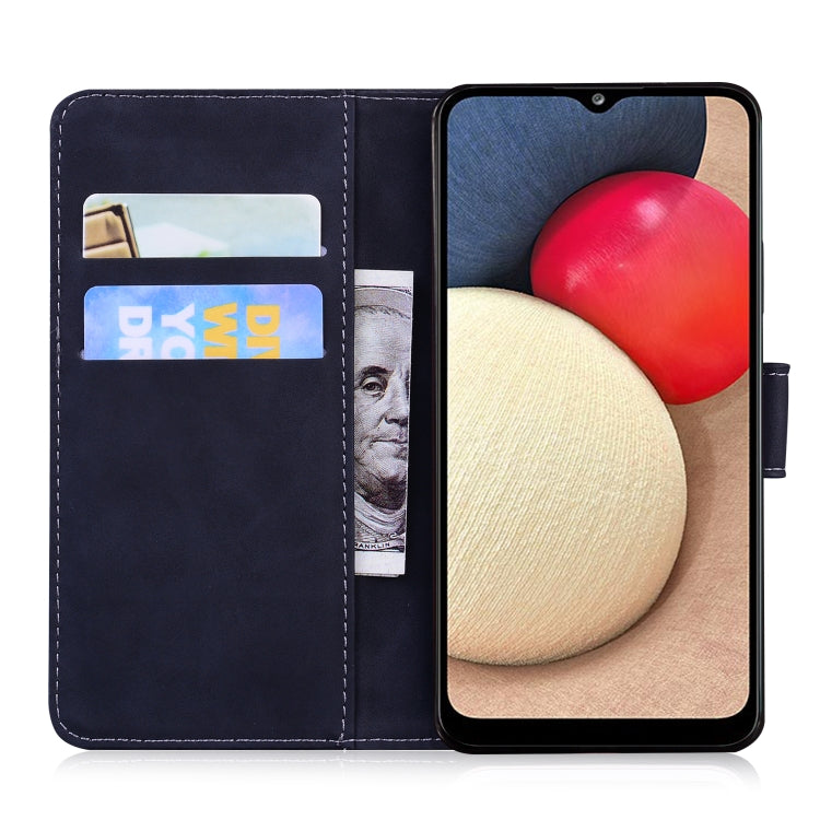 For Samsung Galaxy A02s 164.2mm Skin Feel Pure Color Flip Leather Phone Case