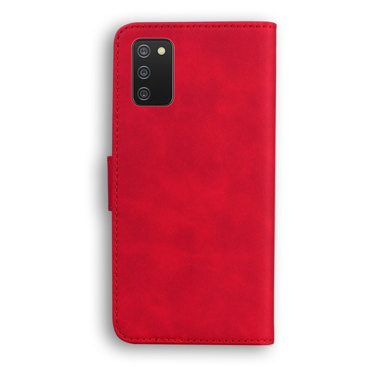 For Samsung Galaxy A02s 164.2mm Skin Feel Pure Color Flip Leather Phone Case