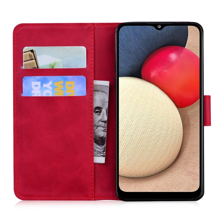 For Samsung Galaxy A02s 164.2mm Skin Feel Pure Color Flip Leather Phone Case