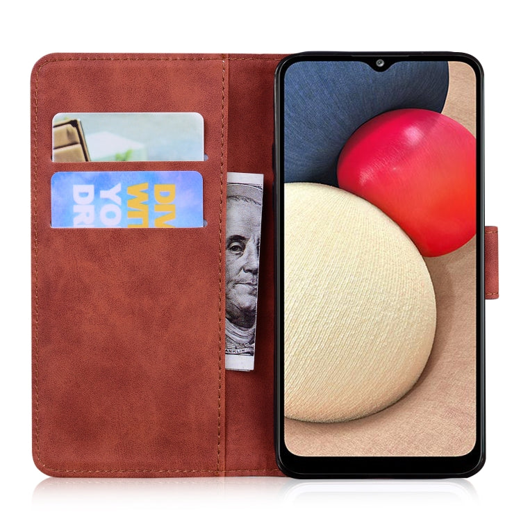 For Samsung Galaxy A02s 164.2mm Skin Feel Pure Color Flip Leather Phone Case