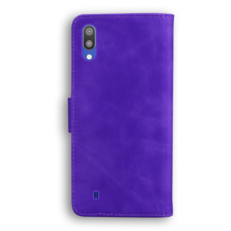 For Samsung Galaxy A10 / M10 Skin Feel Pure Color Flip Leather Phone Case