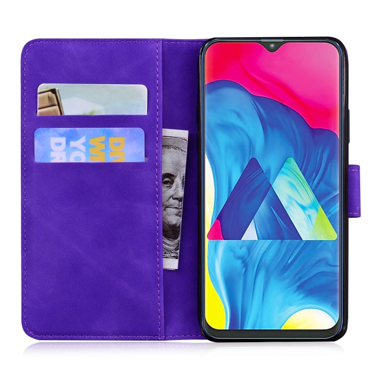 For Samsung Galaxy A10 / M10 Skin Feel Pure Color Flip Leather Phone Case