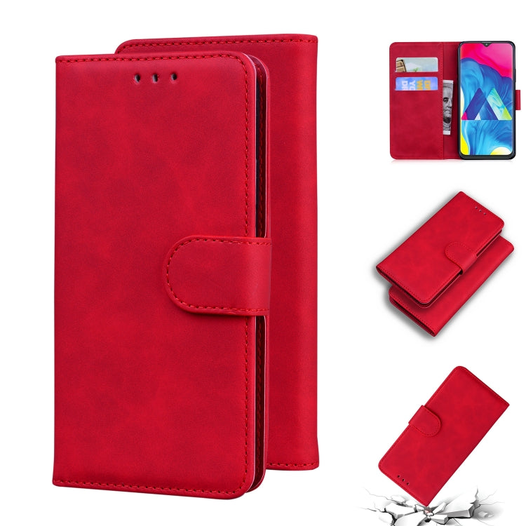 For Samsung Galaxy A10 / M10 Skin Feel Pure Color Flip Leather Phone Case