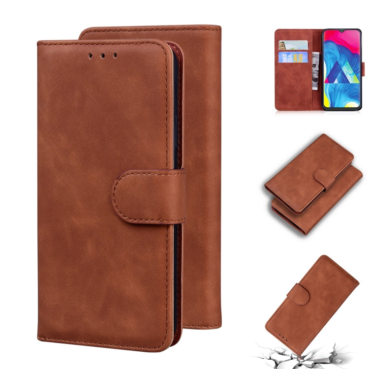 For Samsung Galaxy A10 / M10 Skin Feel Pure Color Flip Leather Phone Case