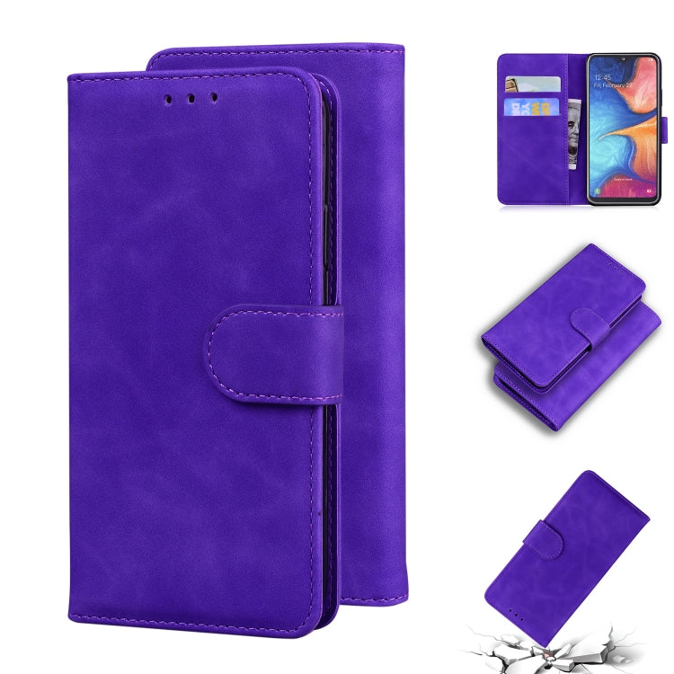 For Samsung Galaxy A10e / A20e Skin Feel Pure Color Flip Leather Phone Case