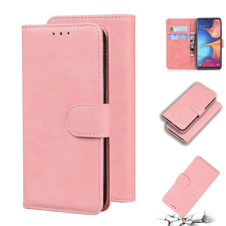 For Samsung Galaxy A10e / A20e Skin Feel Pure Color Flip Leather Phone Case