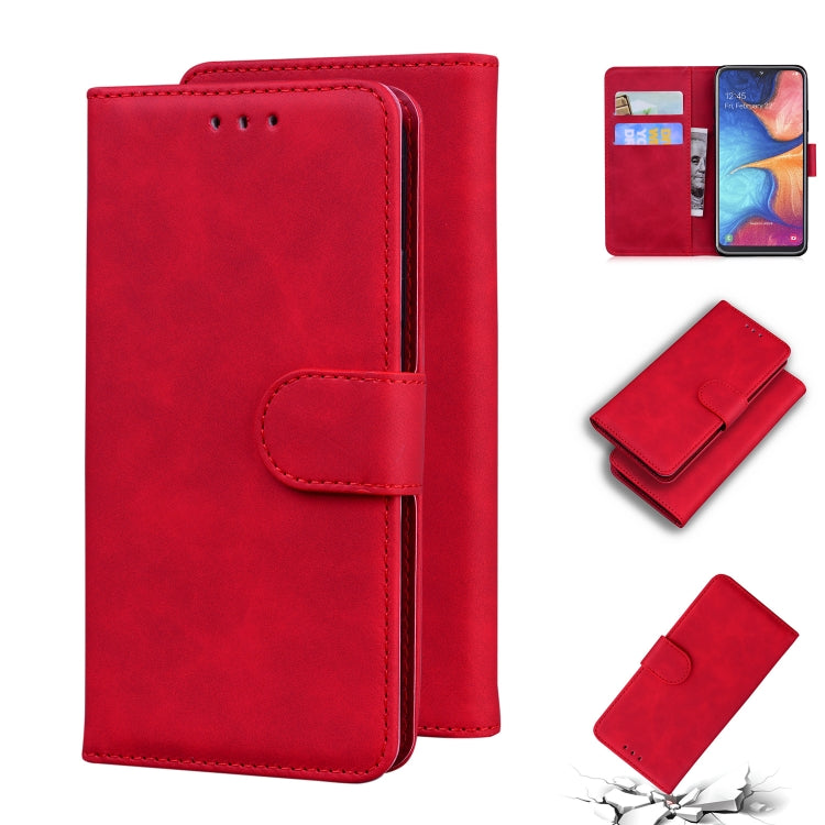 For Samsung Galaxy A10e / A20e Skin Feel Pure Color Flip Leather Phone Case