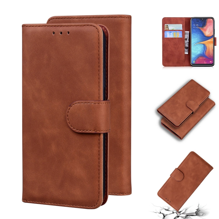 For Samsung Galaxy A10e / A20e Skin Feel Pure Color Flip Leather Phone Case