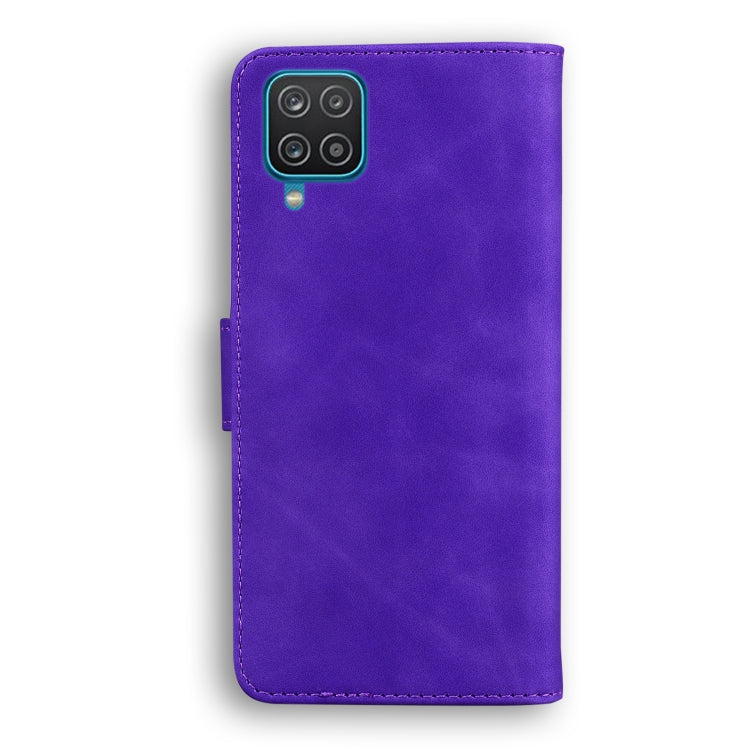 For Samsung Galaxy A12 5G Skin Feel Pure Color Flip Leather Phone Case