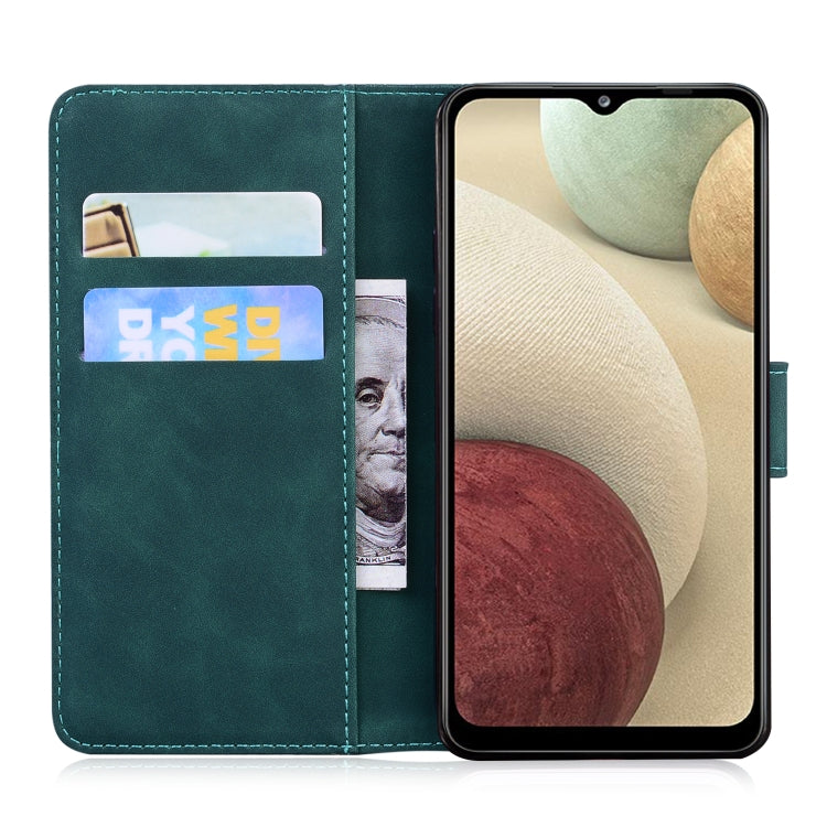 For Samsung Galaxy A12 5G Skin Feel Pure Color Flip Leather Phone Case