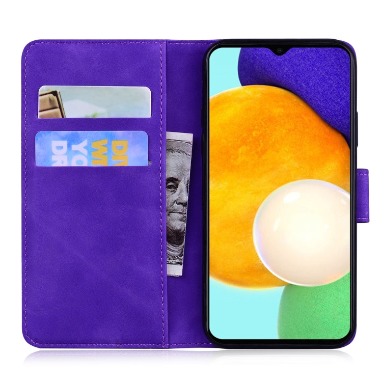 For Samsung Galaxy A13 5G Skin Feel Pure Color Flip Leather Phone Case