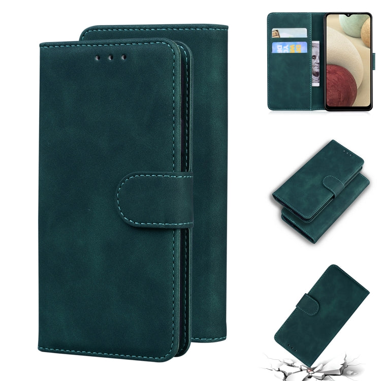For Samsung Galaxy A22 4G Skin Feel Pure Color Flip Leather Phone Case