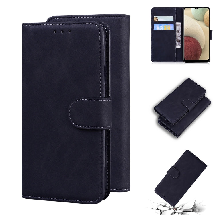 For Samsung Galaxy A22 4G Skin Feel Pure Color Flip Leather Phone Case