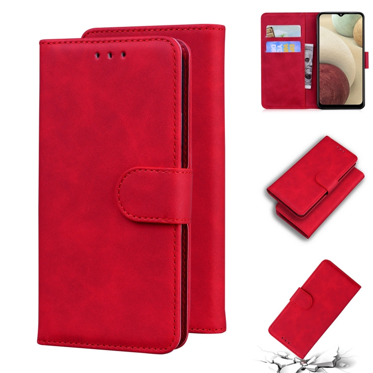 For Samsung Galaxy A22 4G Skin Feel Pure Color Flip Leather Phone Case