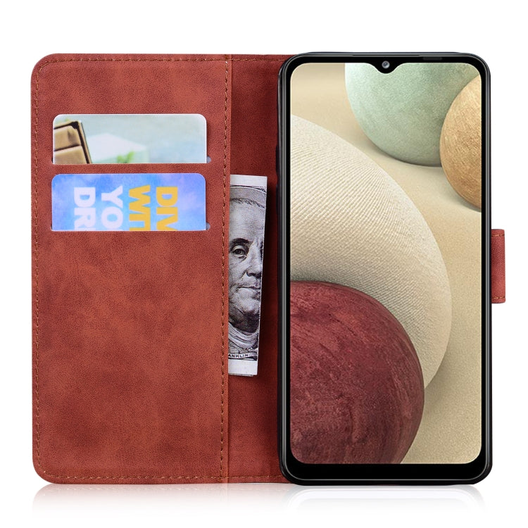 For Samsung Galaxy A22 4G Skin Feel Pure Color Flip Leather Phone Case