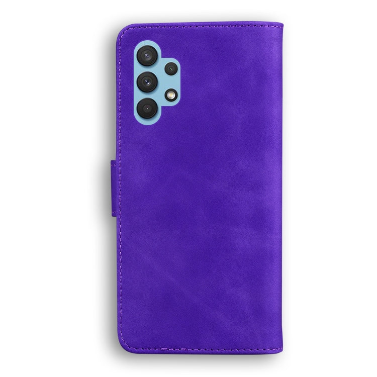 For Samsung Galaxy A32 4G Skin Feel Pure Color Flip Leather Phone Case