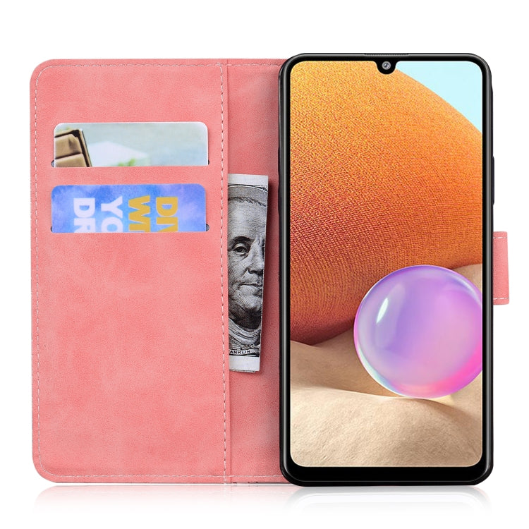 For Samsung Galaxy A32 4G Skin Feel Pure Color Flip Leather Phone Case
