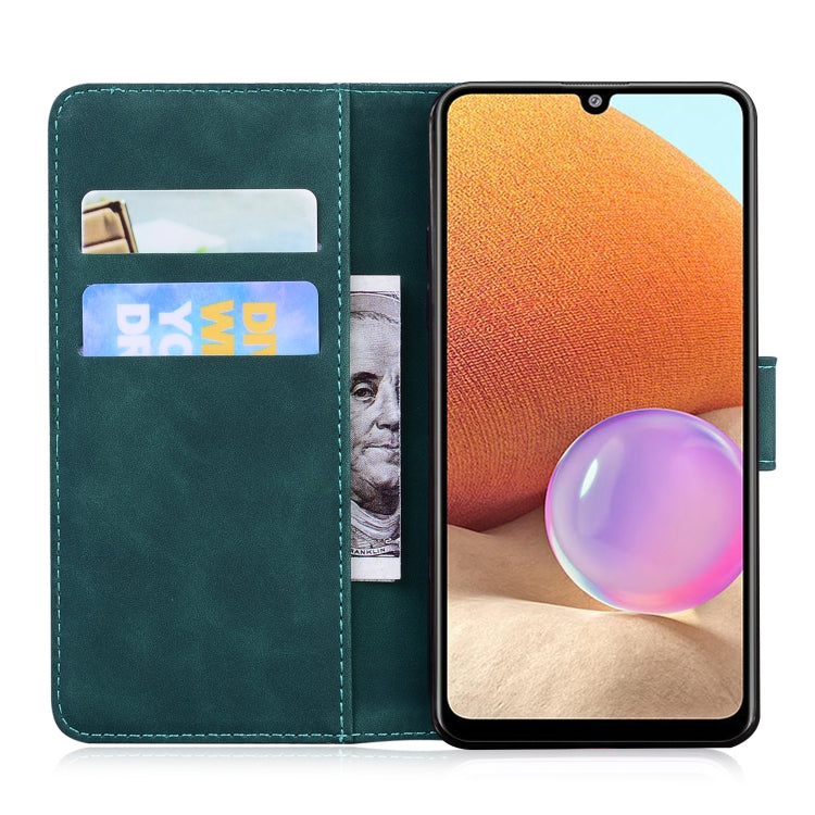 For Samsung Galaxy A32 4G Skin Feel Pure Color Flip Leather Phone Case