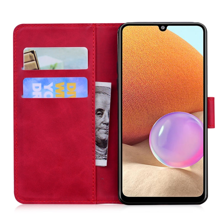 For Samsung Galaxy A32 4G Skin Feel Pure Color Flip Leather Phone Case