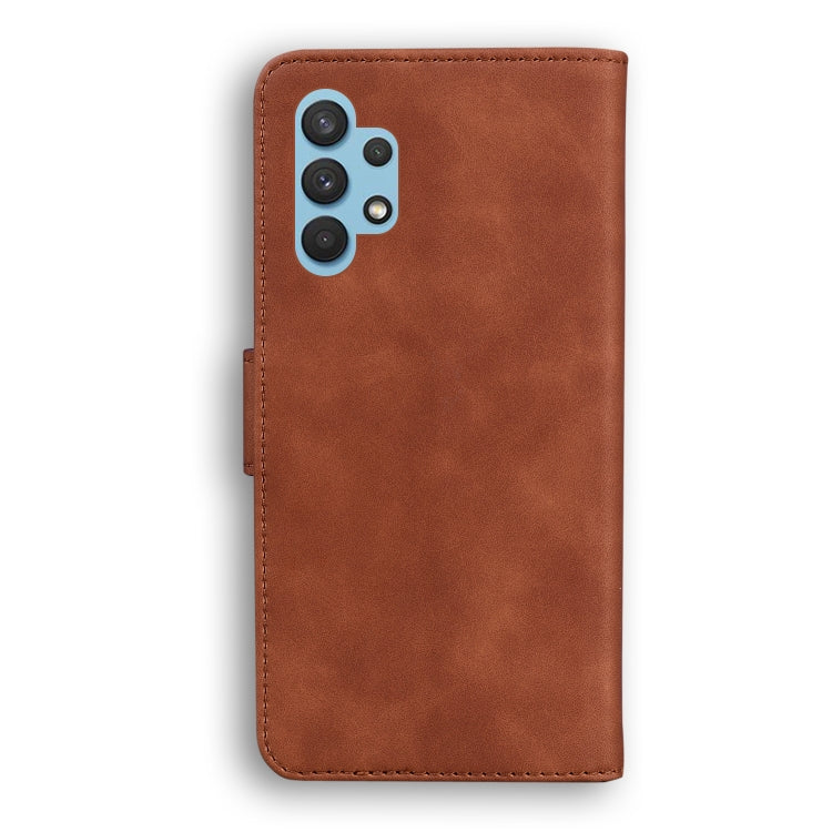 For Samsung Galaxy A32 4G Skin Feel Pure Color Flip Leather Phone Case