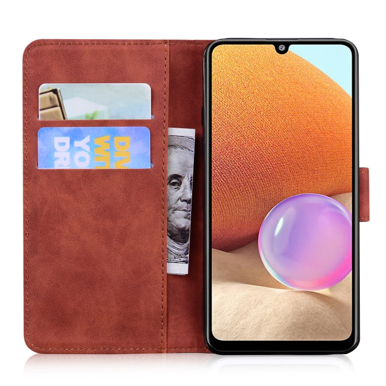 For Samsung Galaxy A32 4G Skin Feel Pure Color Flip Leather Phone Case