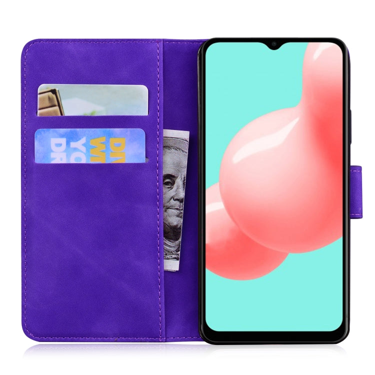 For Samsung Galaxy A32 5G Skin Feel Pure Color Flip Leather Phone Case