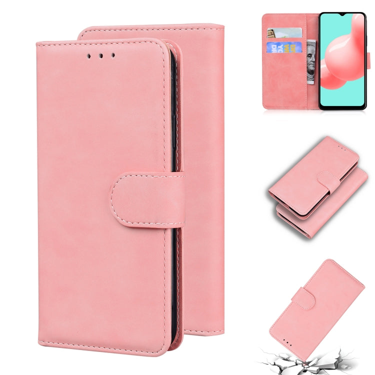 For Samsung Galaxy A32 5G Skin Feel Pure Color Flip Leather Phone Case