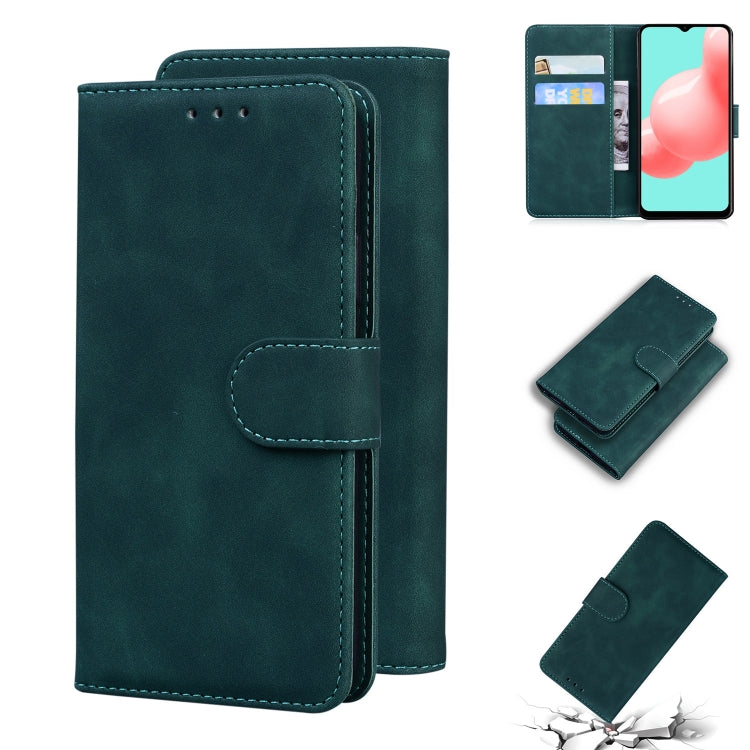 For Samsung Galaxy A32 5G Skin Feel Pure Color Flip Leather Phone Case