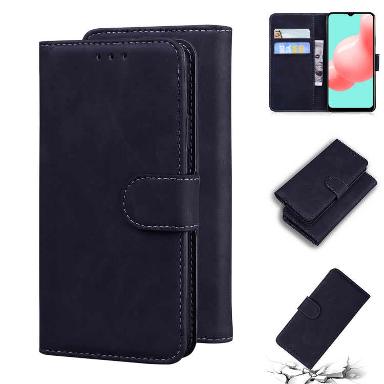 For Samsung Galaxy A32 5G Skin Feel Pure Color Flip Leather Phone Case