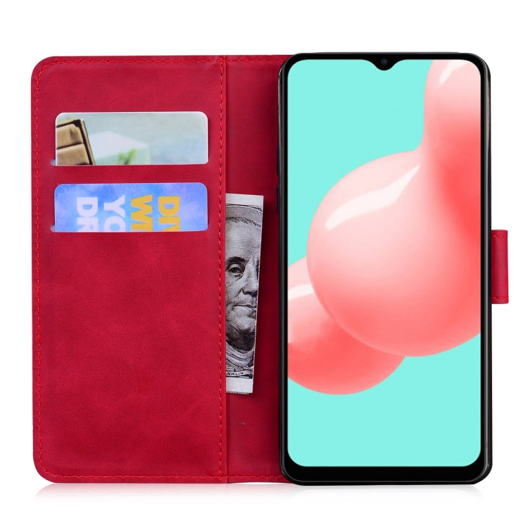 For Samsung Galaxy A32 5G Skin Feel Pure Color Flip Leather Phone Case
