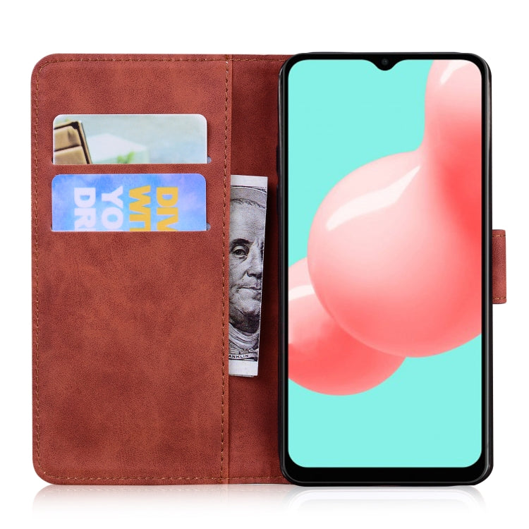 For Samsung Galaxy A32 5G Skin Feel Pure Color Flip Leather Phone Case
