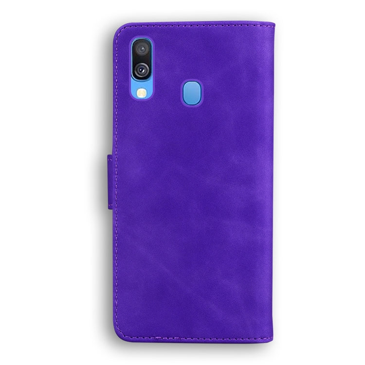 For Samsung Galaxy A40 Skin Feel Pure Color Flip Leather Phone Case