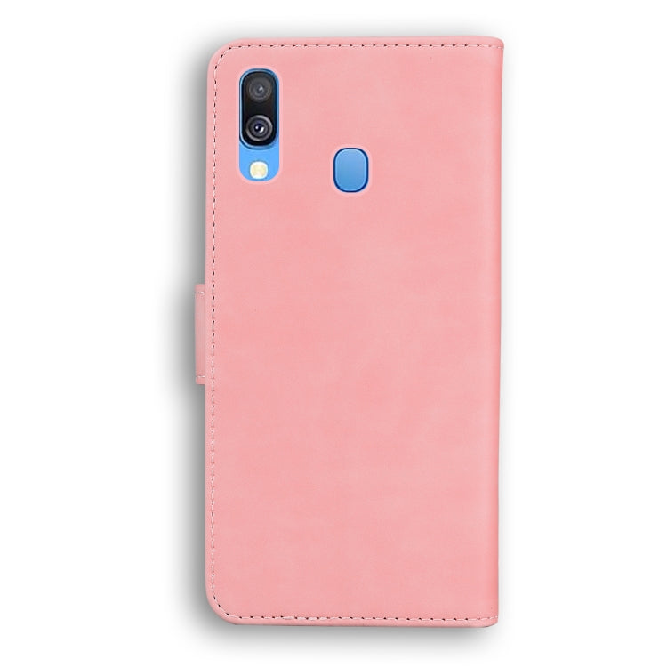 For Samsung Galaxy A40 Skin Feel Pure Color Flip Leather Phone Case