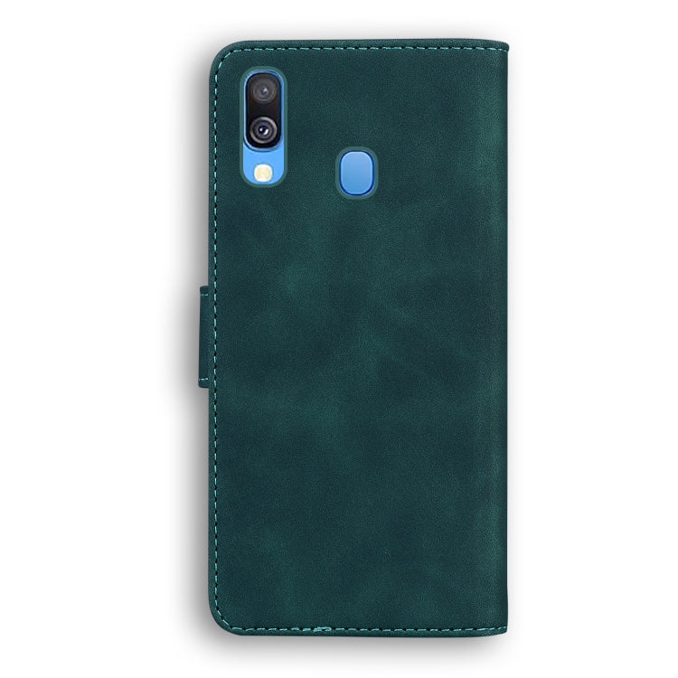 For Samsung Galaxy A40 Skin Feel Pure Color Flip Leather Phone Case