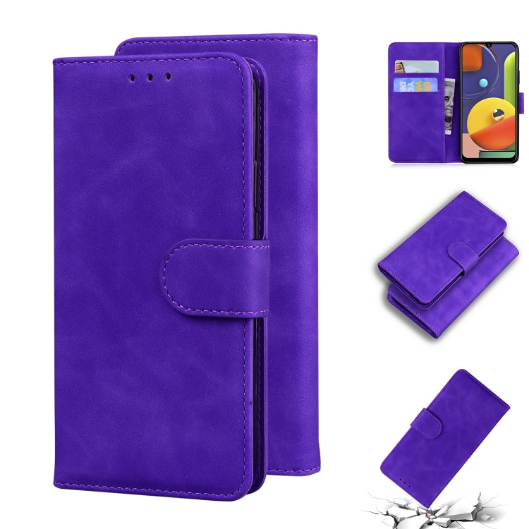 For Samsung Galaxy A50 / A30s / A50s Skin Feel Pure Color Flip Leather Phone Case