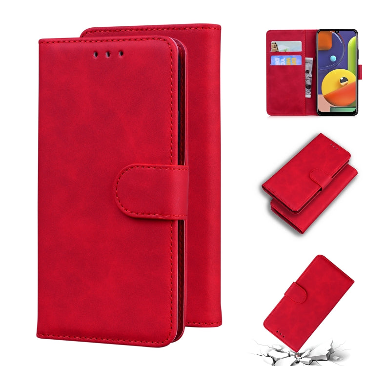 For Samsung Galaxy A50 / A30s / A50s Skin Feel Pure Color Flip Leather Phone Case