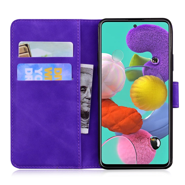 For Samsung Galaxy A51 4G Skin Feel Pure Color Flip Leather Phone Case