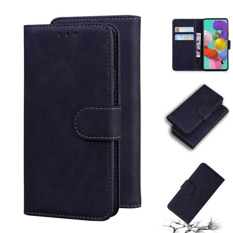 For Samsung Galaxy A51 4G Skin Feel Pure Color Flip Leather Phone Case