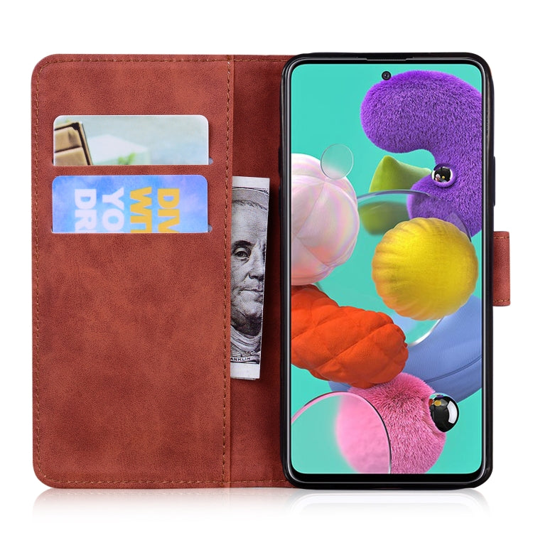For Samsung Galaxy A51 4G Skin Feel Pure Color Flip Leather Phone Case