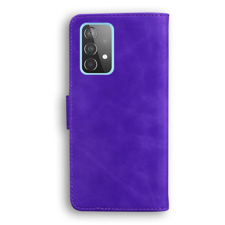 For Samsung Galaxy A52 5G Skin Feel Pure Color Flip Leather Phone Case