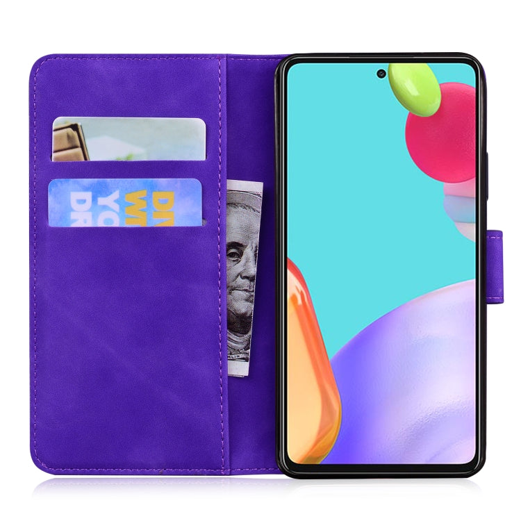 For Samsung Galaxy A52 5G Skin Feel Pure Color Flip Leather Phone Case