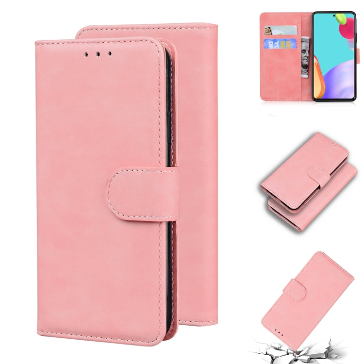 For Samsung Galaxy A52 5G Skin Feel Pure Color Flip Leather Phone Case
