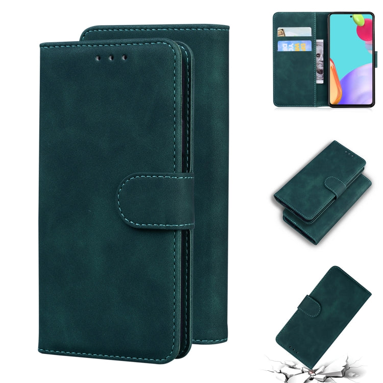 For Samsung Galaxy A52 5G Skin Feel Pure Color Flip Leather Phone Case
