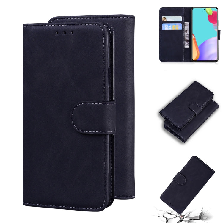 For Samsung Galaxy A52 5G Skin Feel Pure Color Flip Leather Phone Case