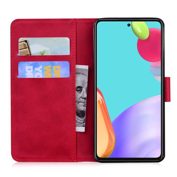 For Samsung Galaxy A52 5G Skin Feel Pure Color Flip Leather Phone Case