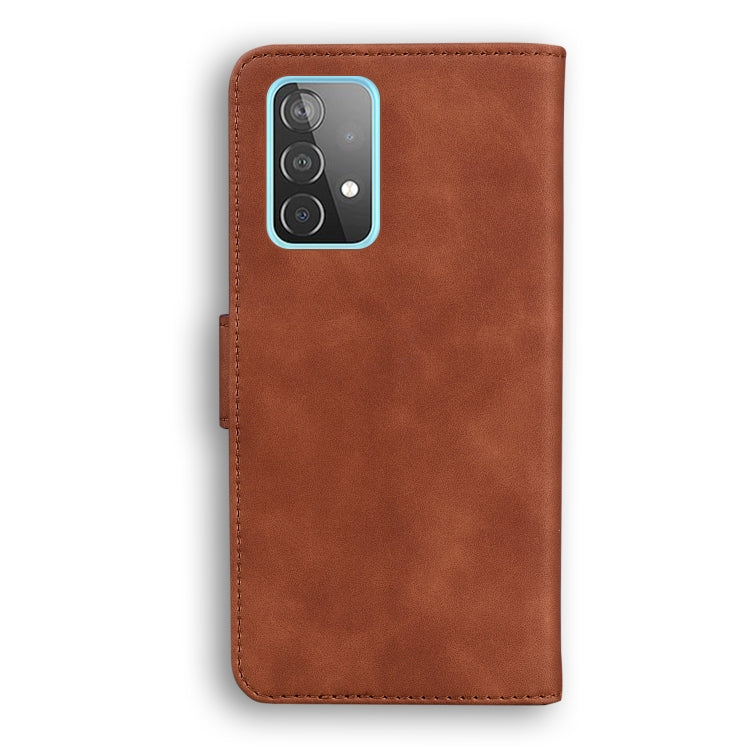 For Samsung Galaxy A52 5G Skin Feel Pure Color Flip Leather Phone Case