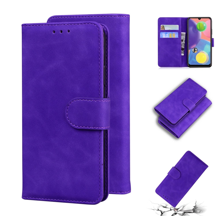 For Samsung Galaxy A70 / A70s Skin Feel Pure Color Flip Leather Phone Case