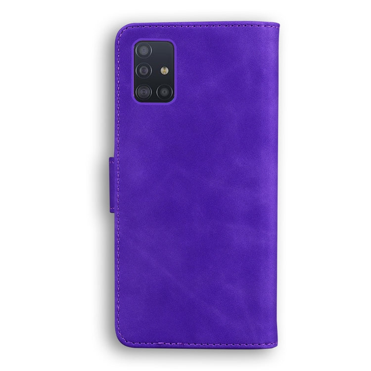 For Samsung Galaxy A71 4G Skin Feel Pure Color Flip Leather Phone Case
